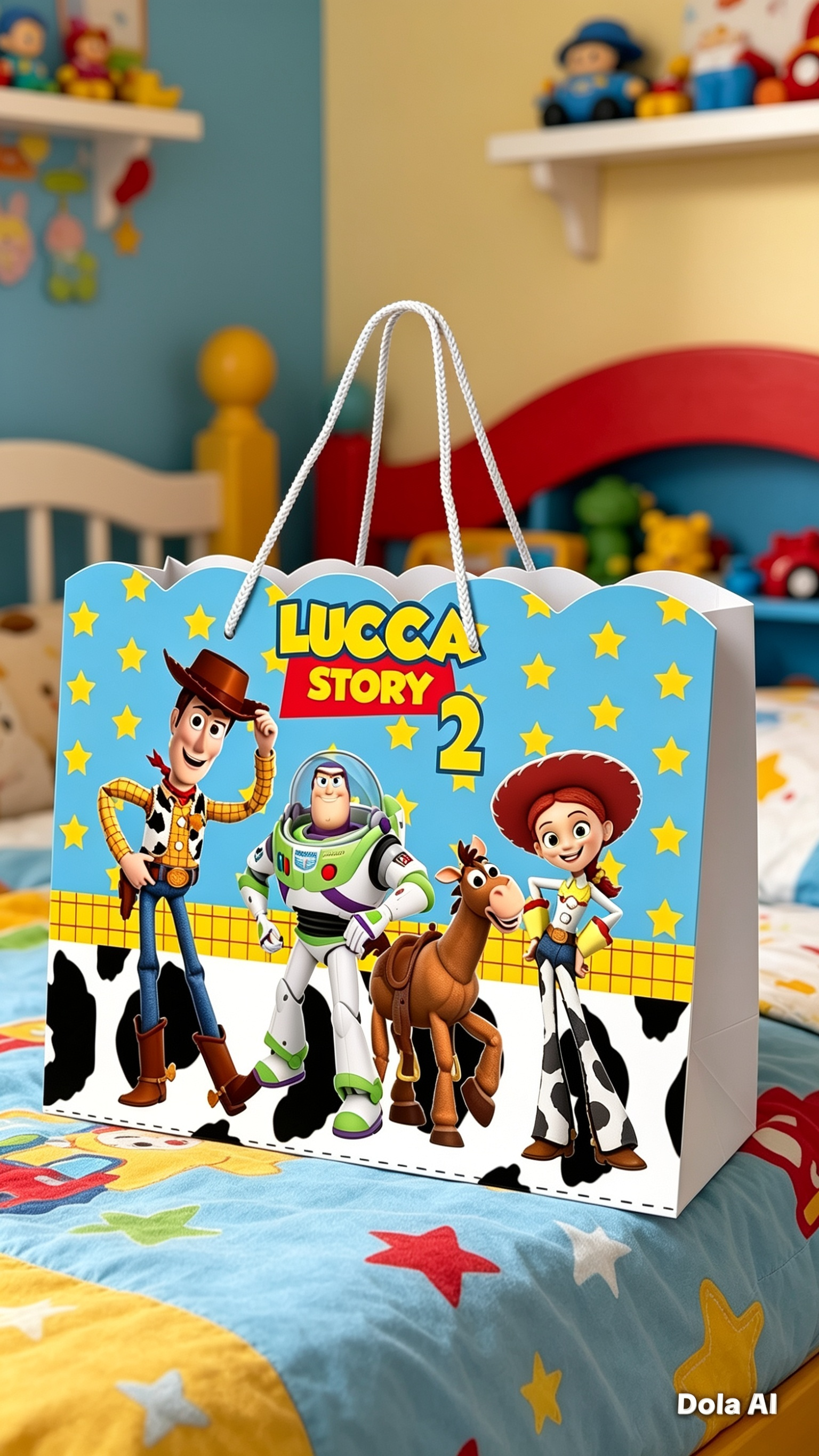 SACOLINHA PERSONALIZADA PARA FESTA TOY STORY. PEGUE E MONTE. FAZE