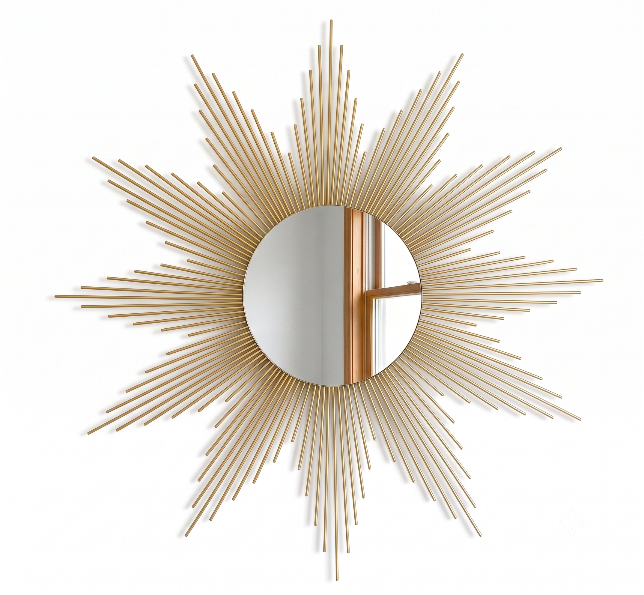 Espelho Sol Grande Madeira de Bambu 80cm Artesanal