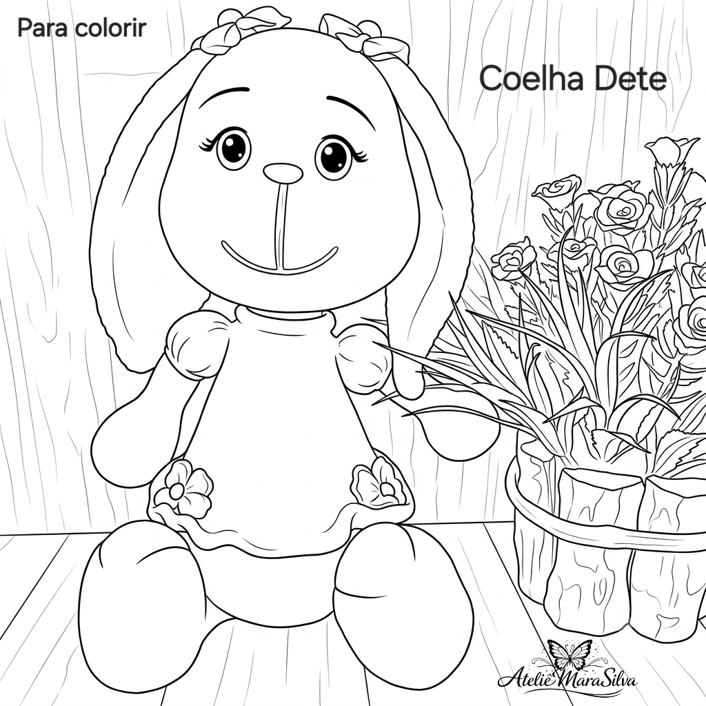 Coelha Dete Amigurumi 30cm – Pronta Entrega