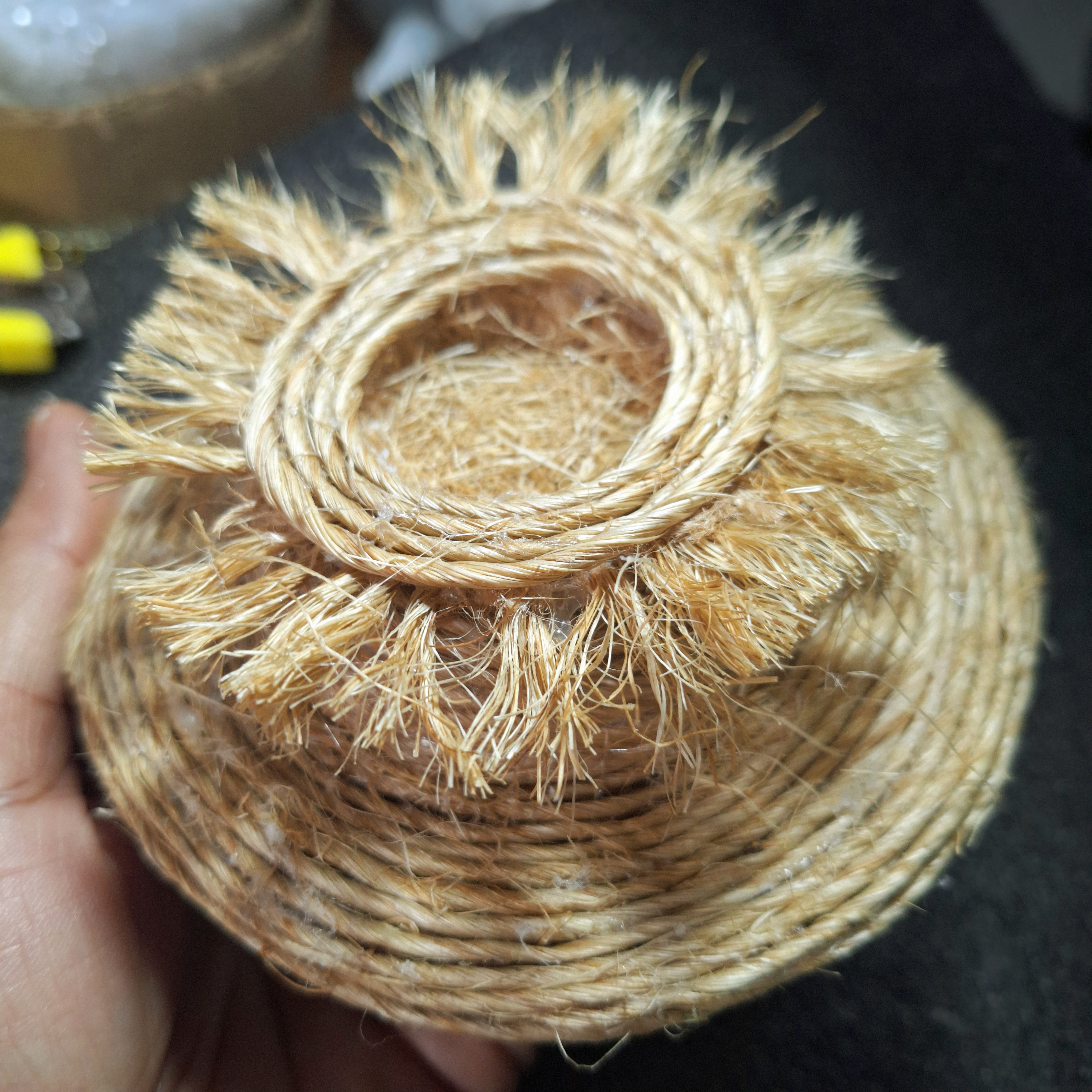 Porta Alianças Minimalista Ninho de Sisal Rústico