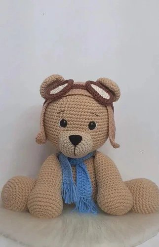 Urso Aviador Crochê Amigurumi