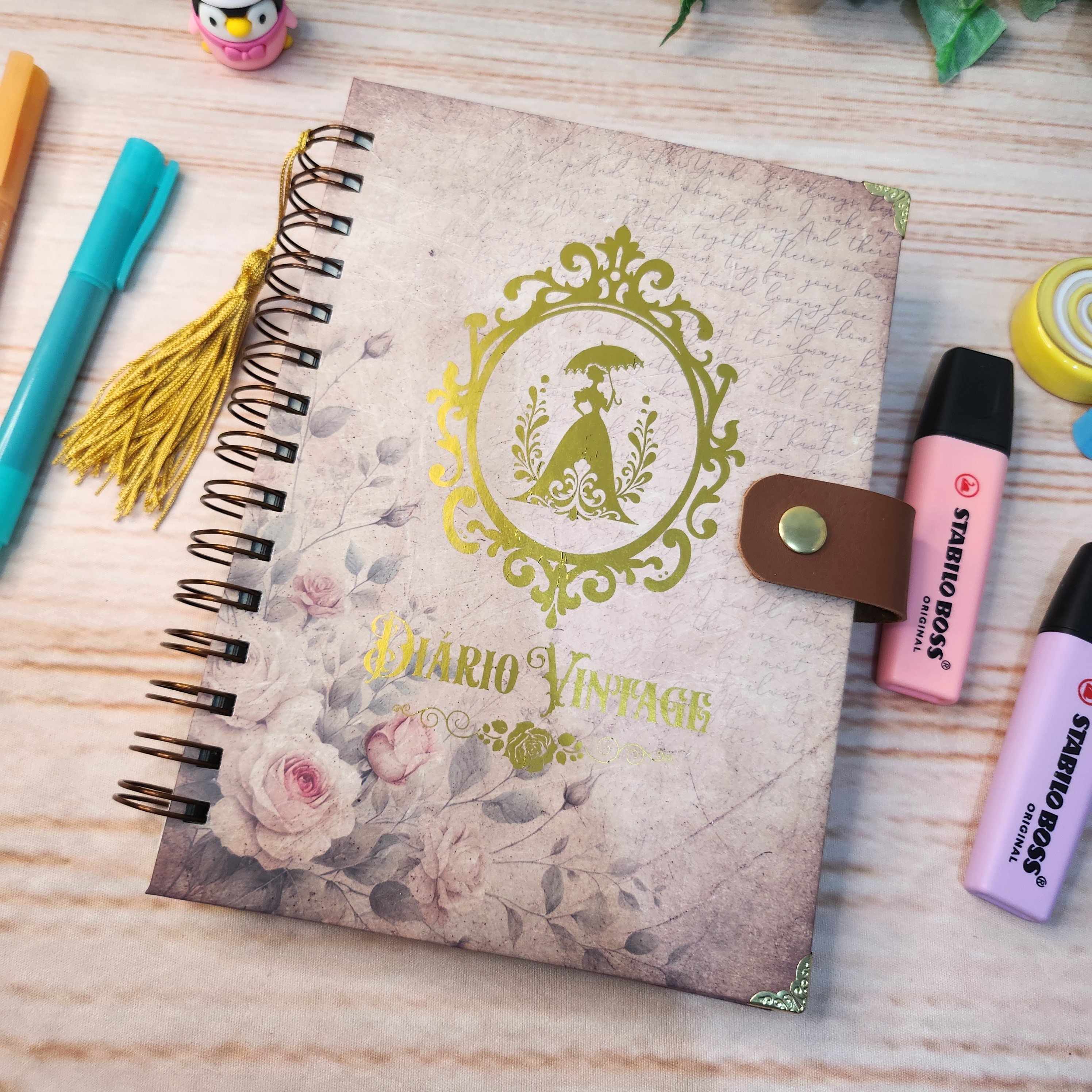 Caderno A5 Diário Vintage Personalizado
