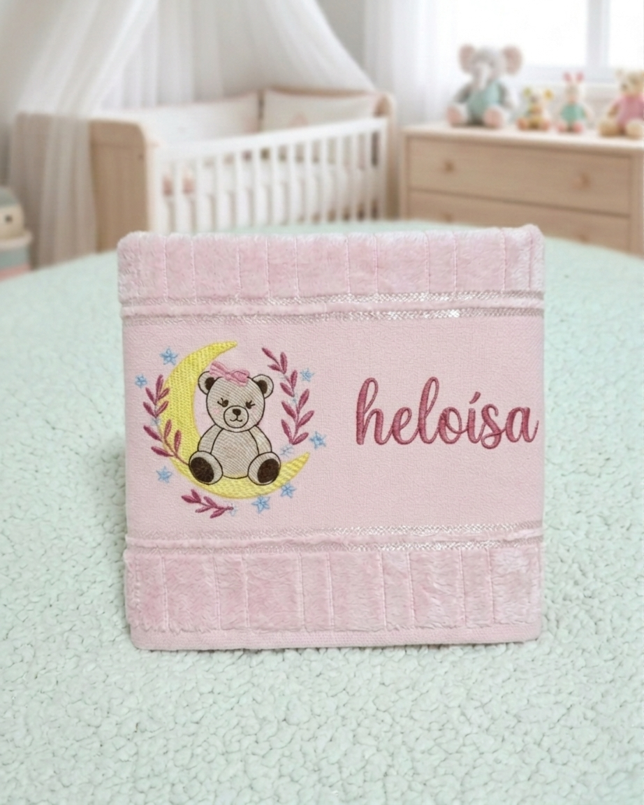 Toalha Personalizado com nome Bordado | ursinha baby | Maternidad