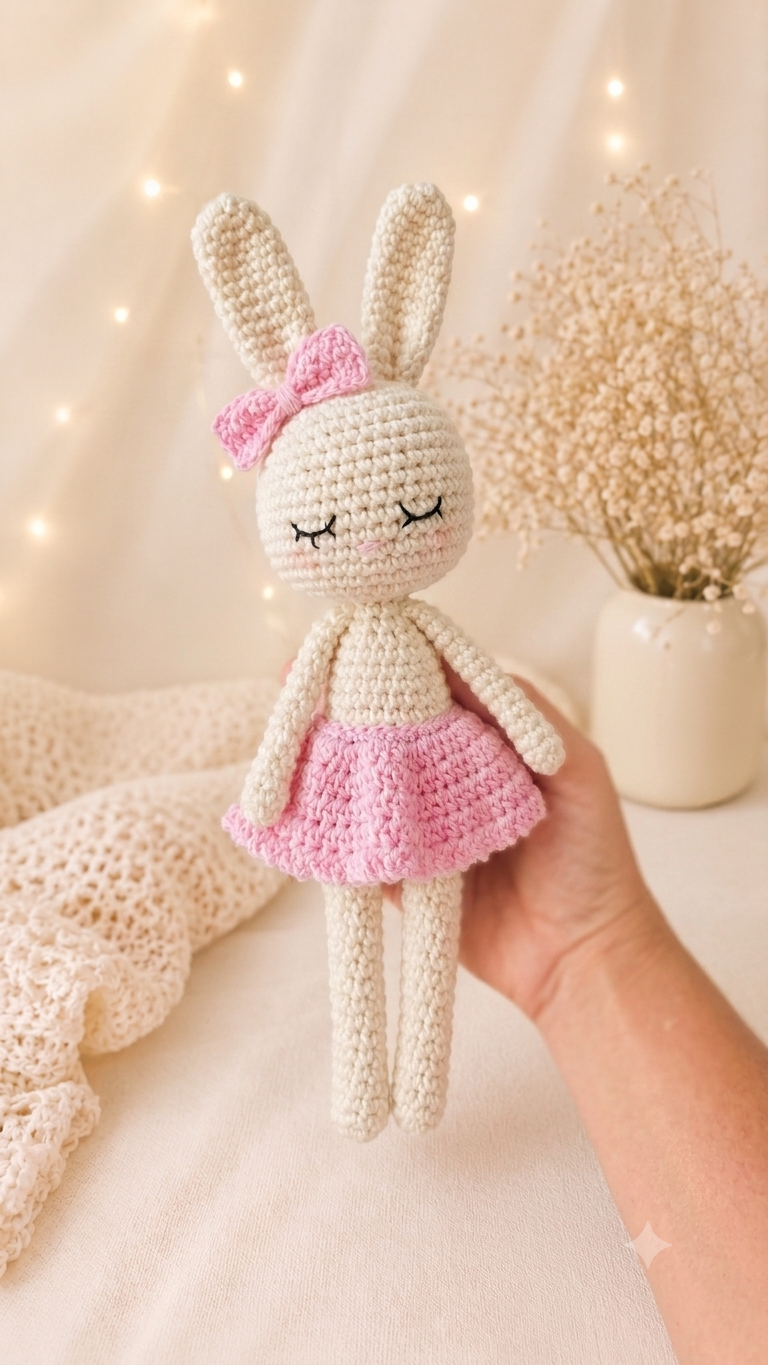 Naninha Coelhinha Crochê Amigurumi