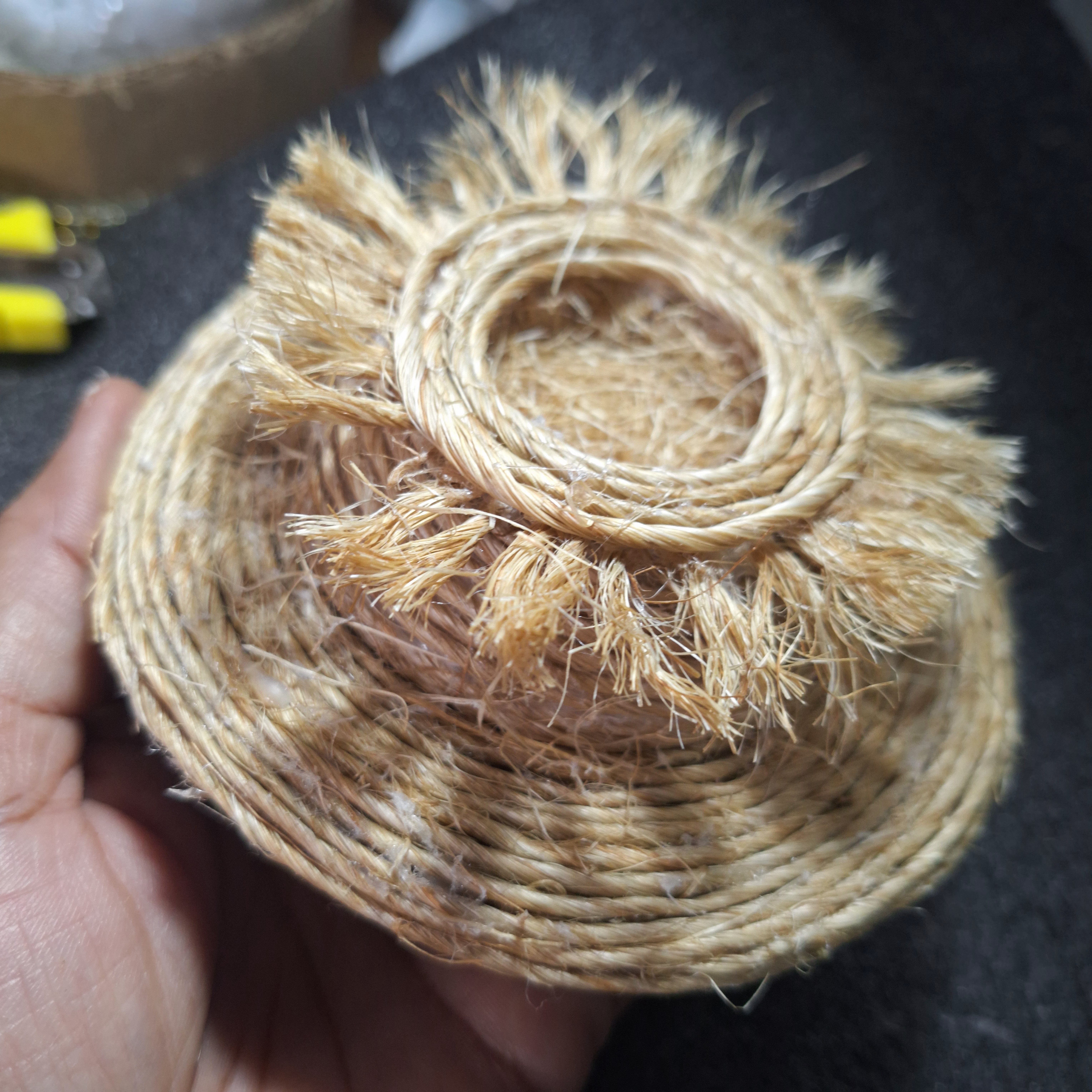 Porta Alianças Minimalista Ninho de Sisal Rústico