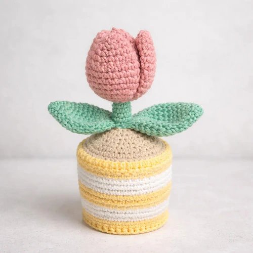Vaso de Flor Crochê Amigurumi