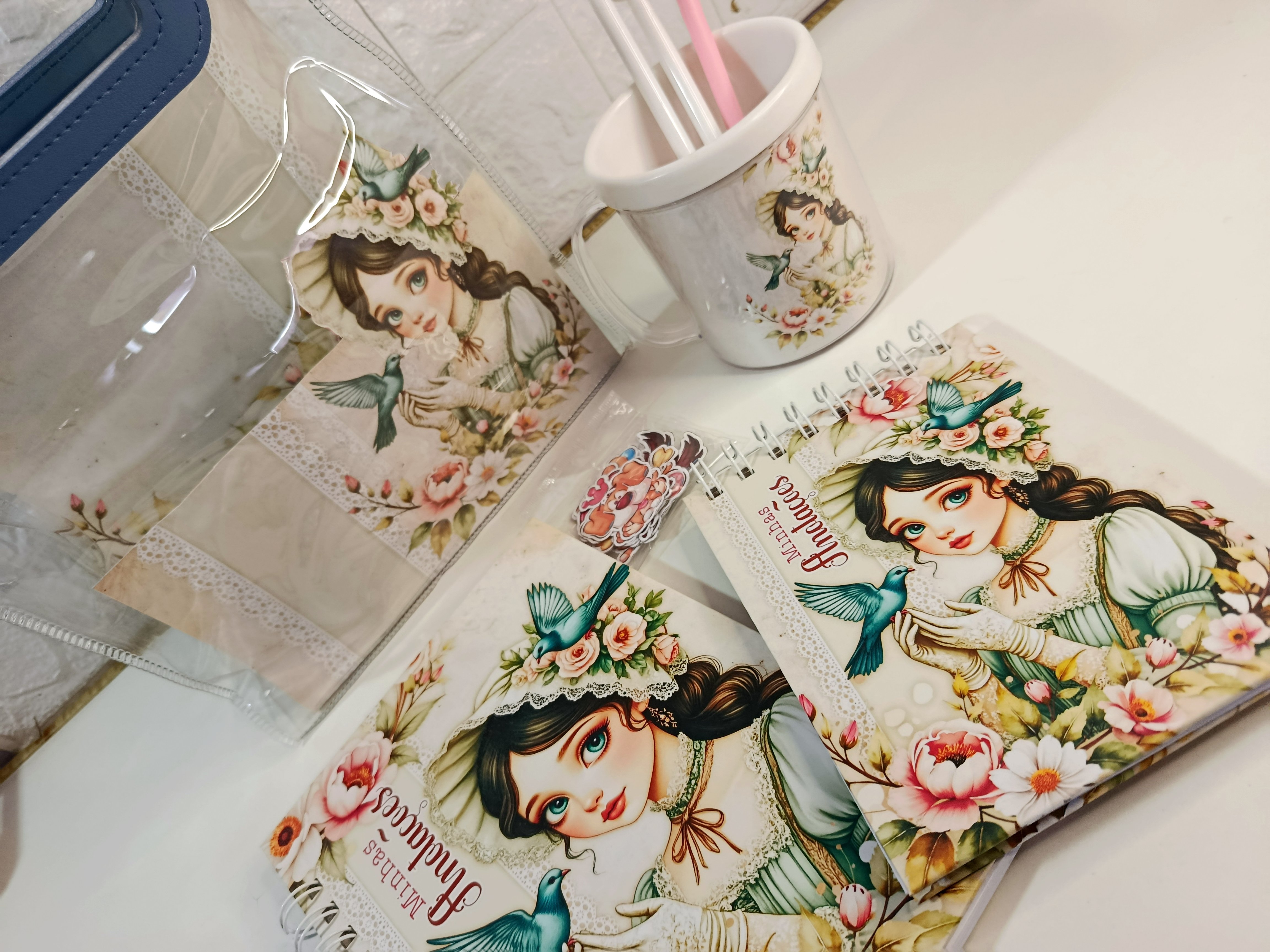 Kit de papelaria Bloquinho A6 + Caderno A5 Presente Criativo