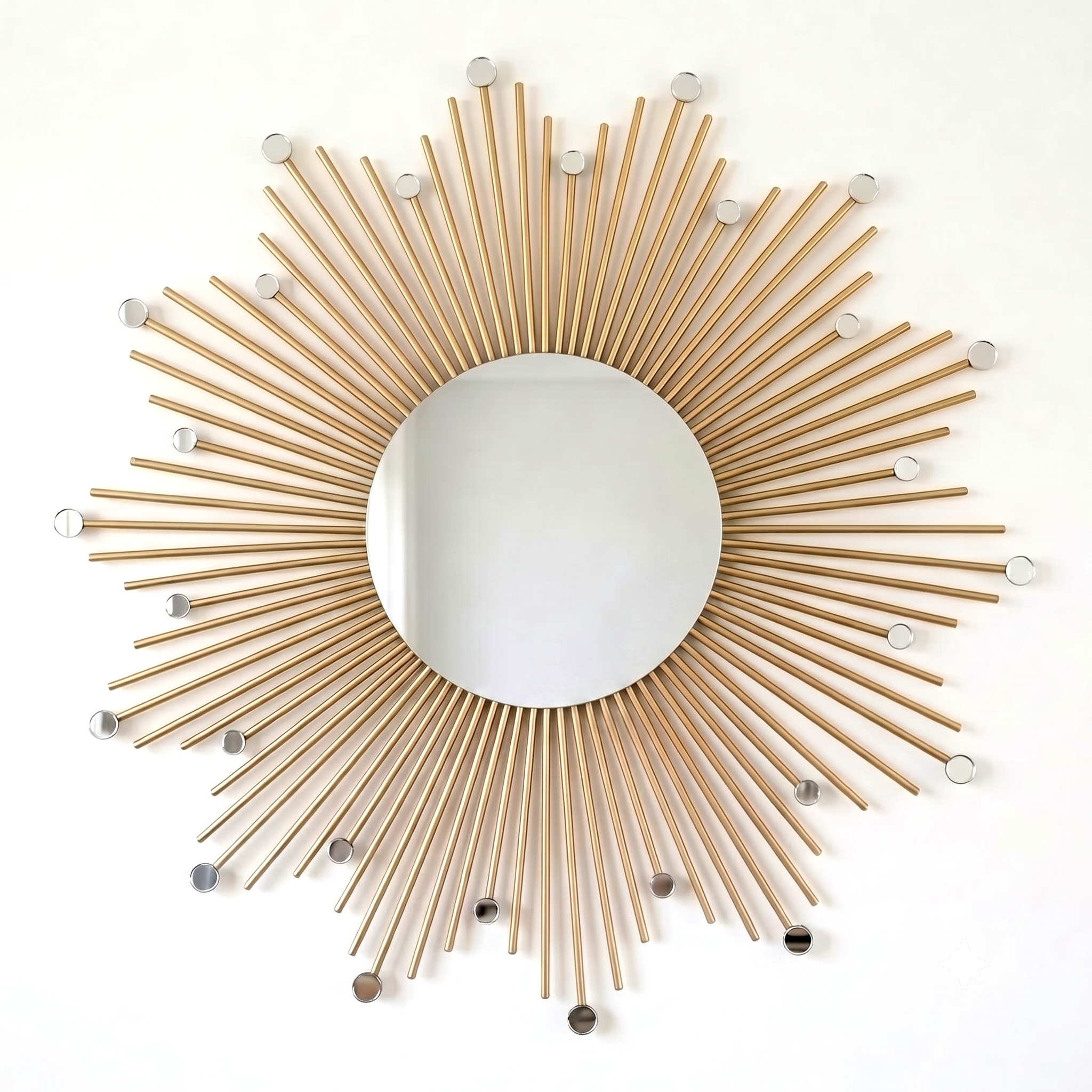 Espelho de Parede em Madeira e Bambu para Sala Hall 70cm