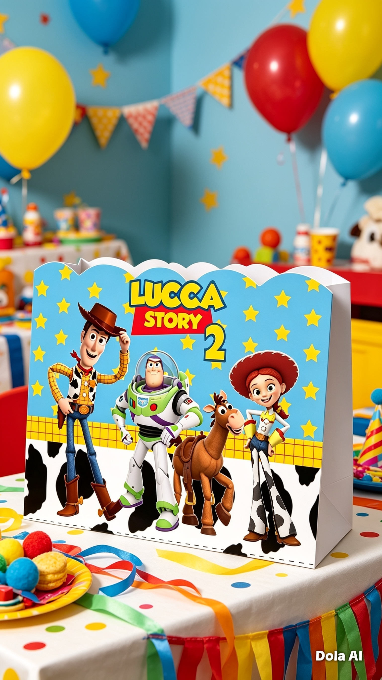 SACOLINHA PERSONALIZADA PARA FESTA TOY STORY. PEGUE E MONTE. FAZE