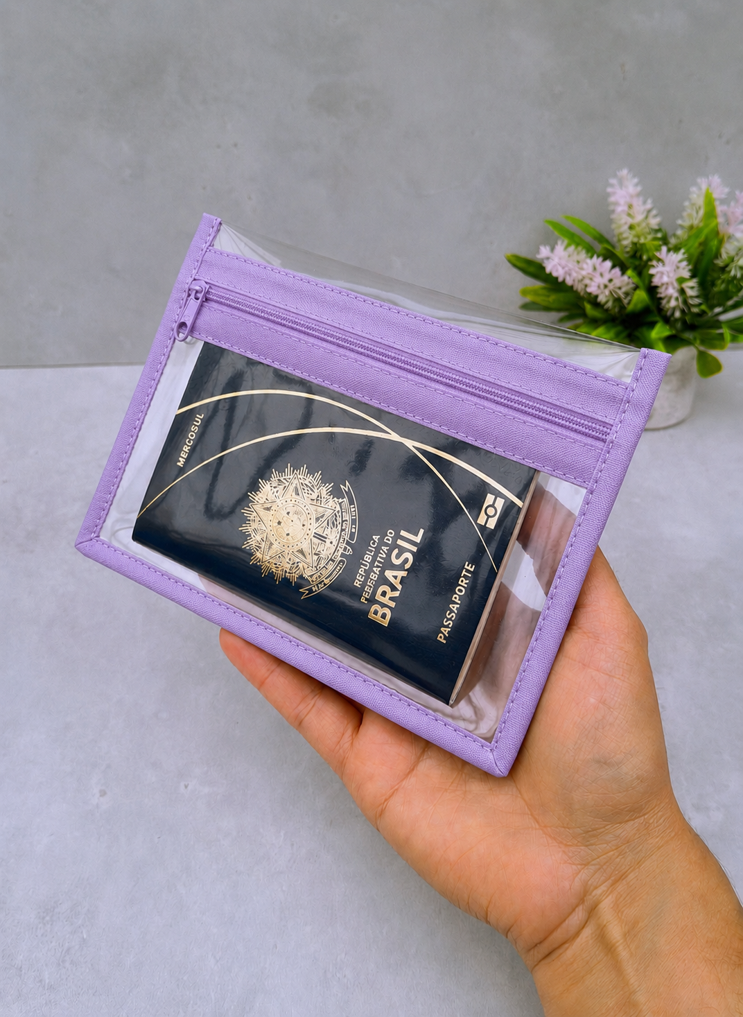 Kit 10 nécessaires plásticas 2 bolsinhos CORES ALEATÓRIAS/Porta p