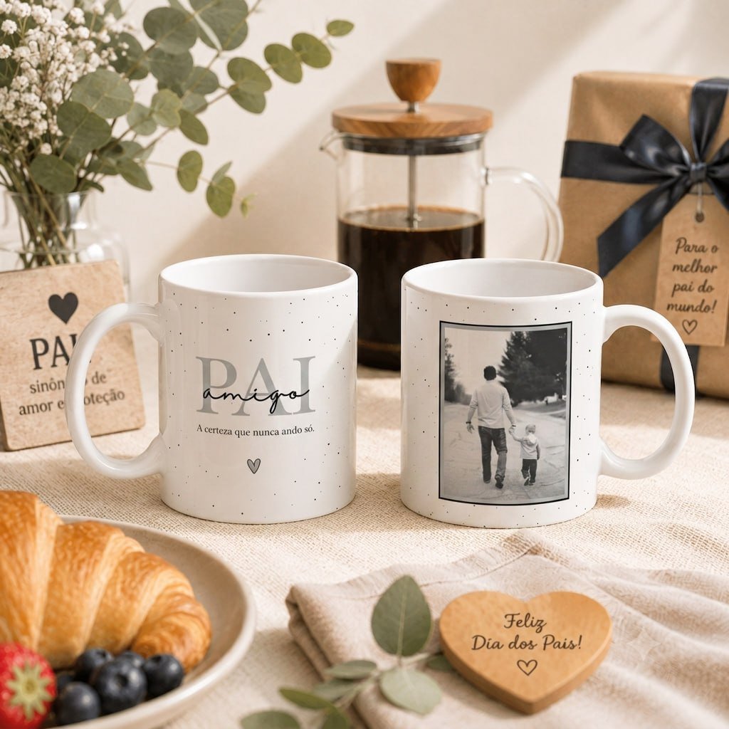 Caneca Personalizada com Foto e Frase – Presente Criativo Dia dos