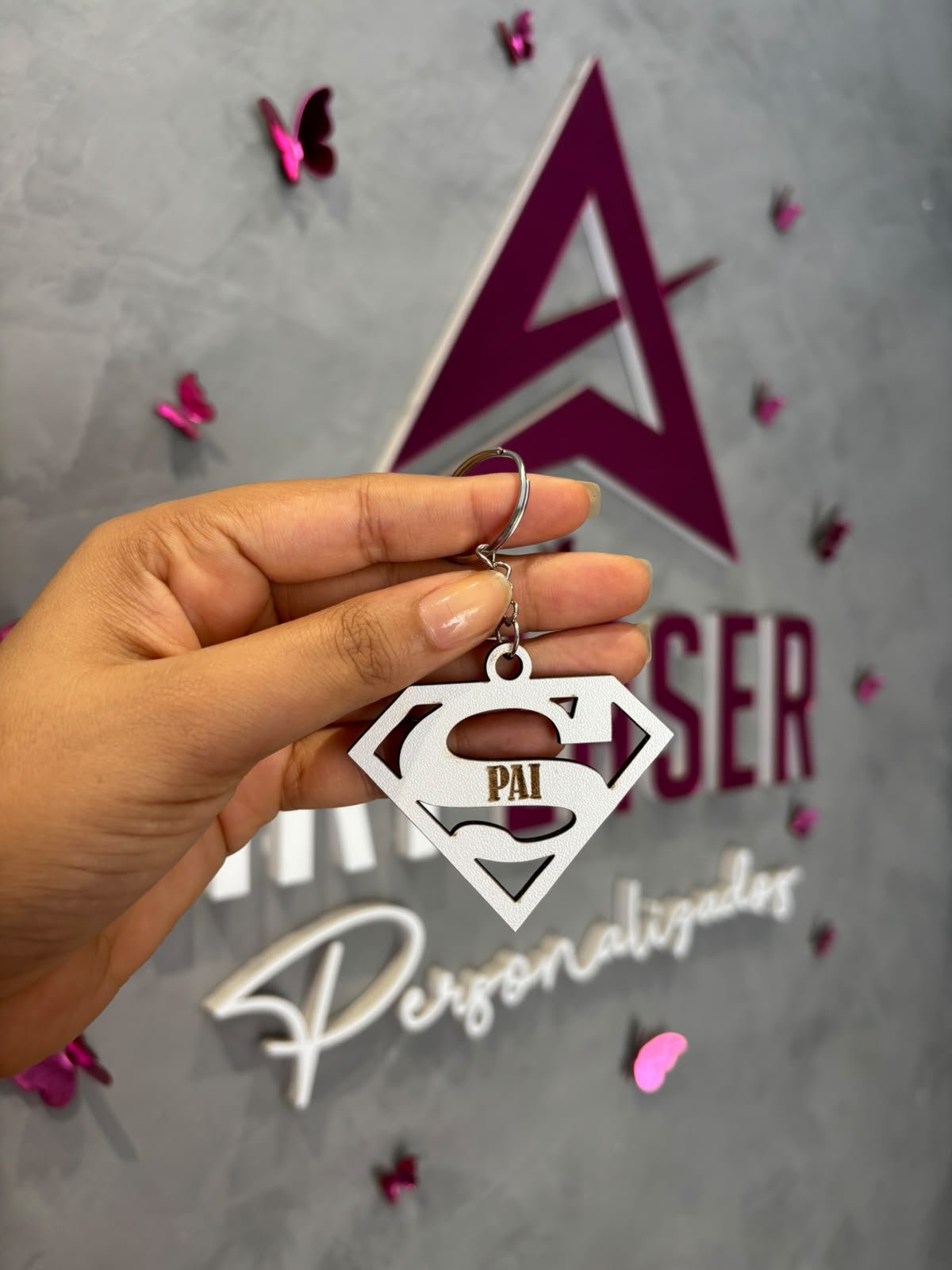 Kit Chaveiro Personalizado Super Pai