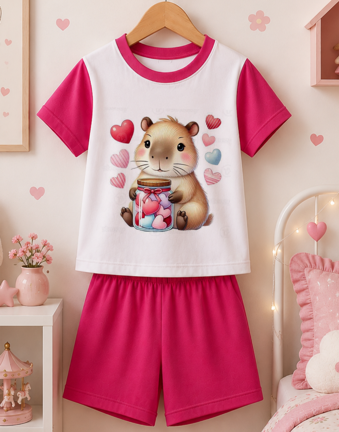 Pijama infantil capivara personalizado para menina