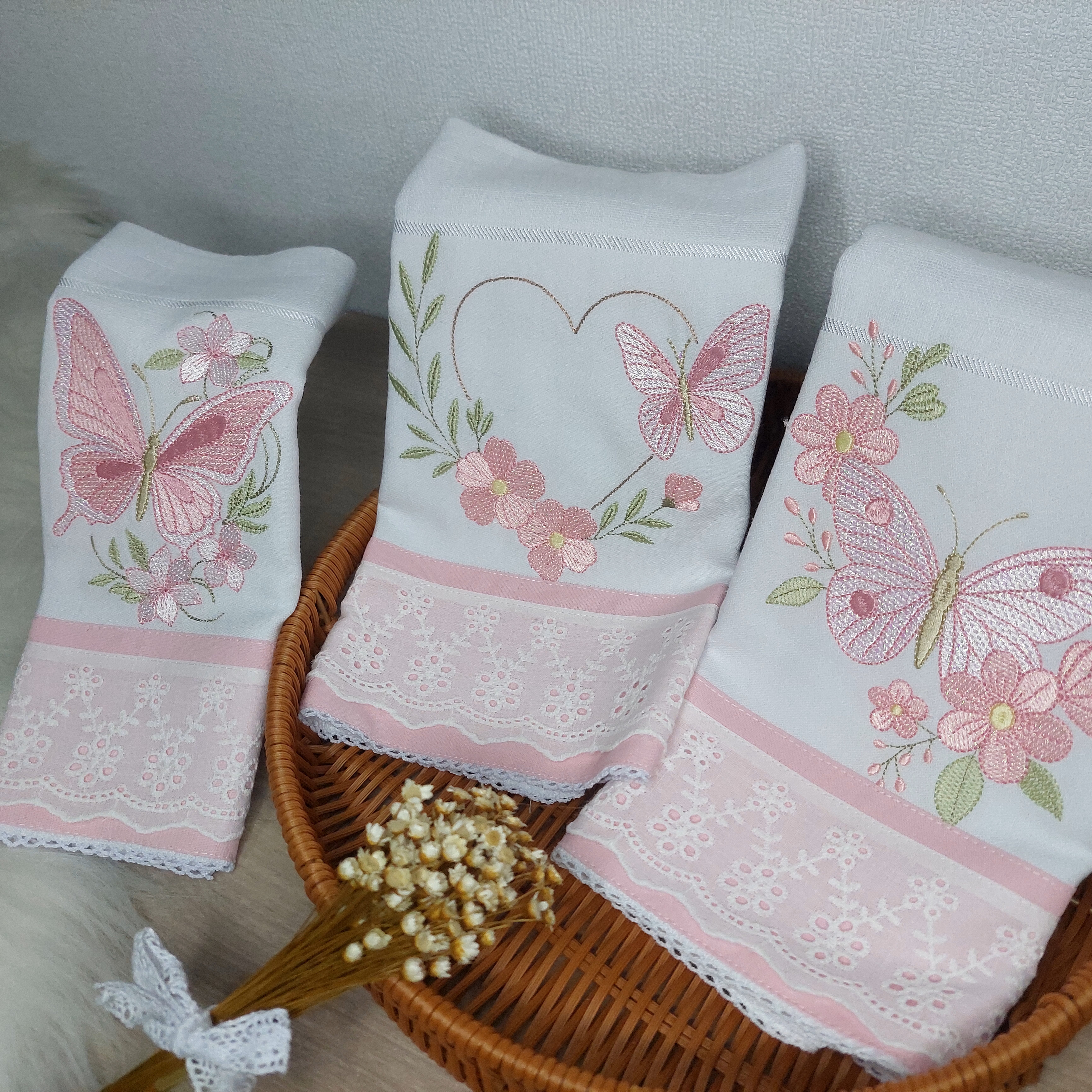 Kit Fralda personalizado floral borboleta delicado
