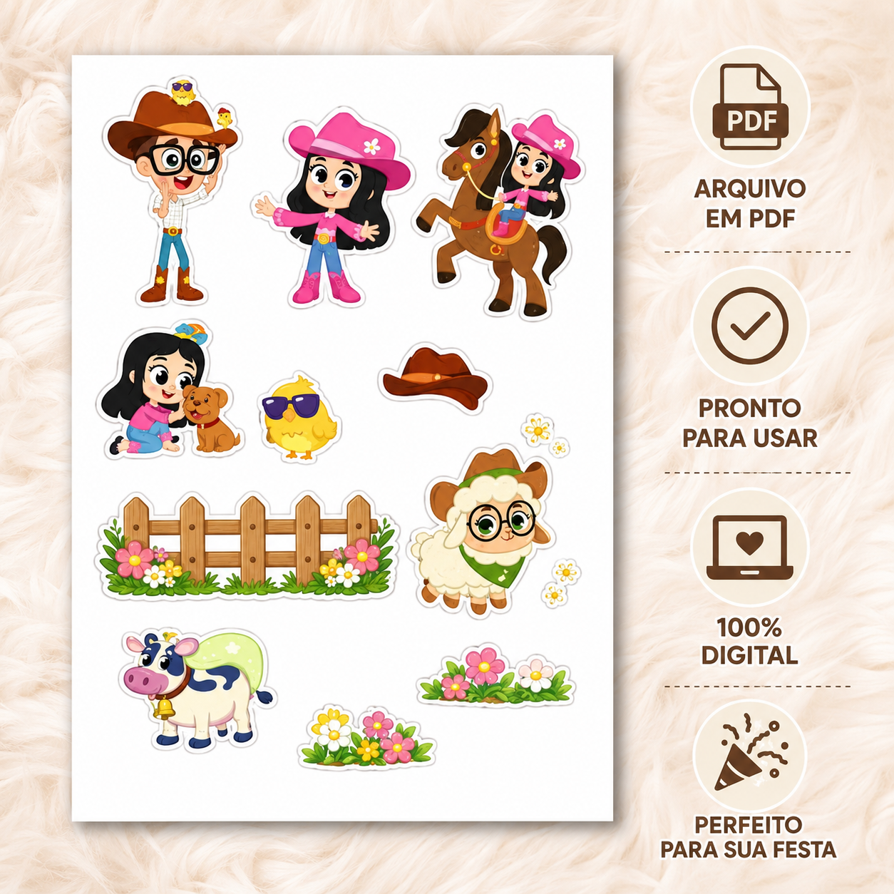Topo de Bolo Turma da Boiadeirinha Arquivo PDF