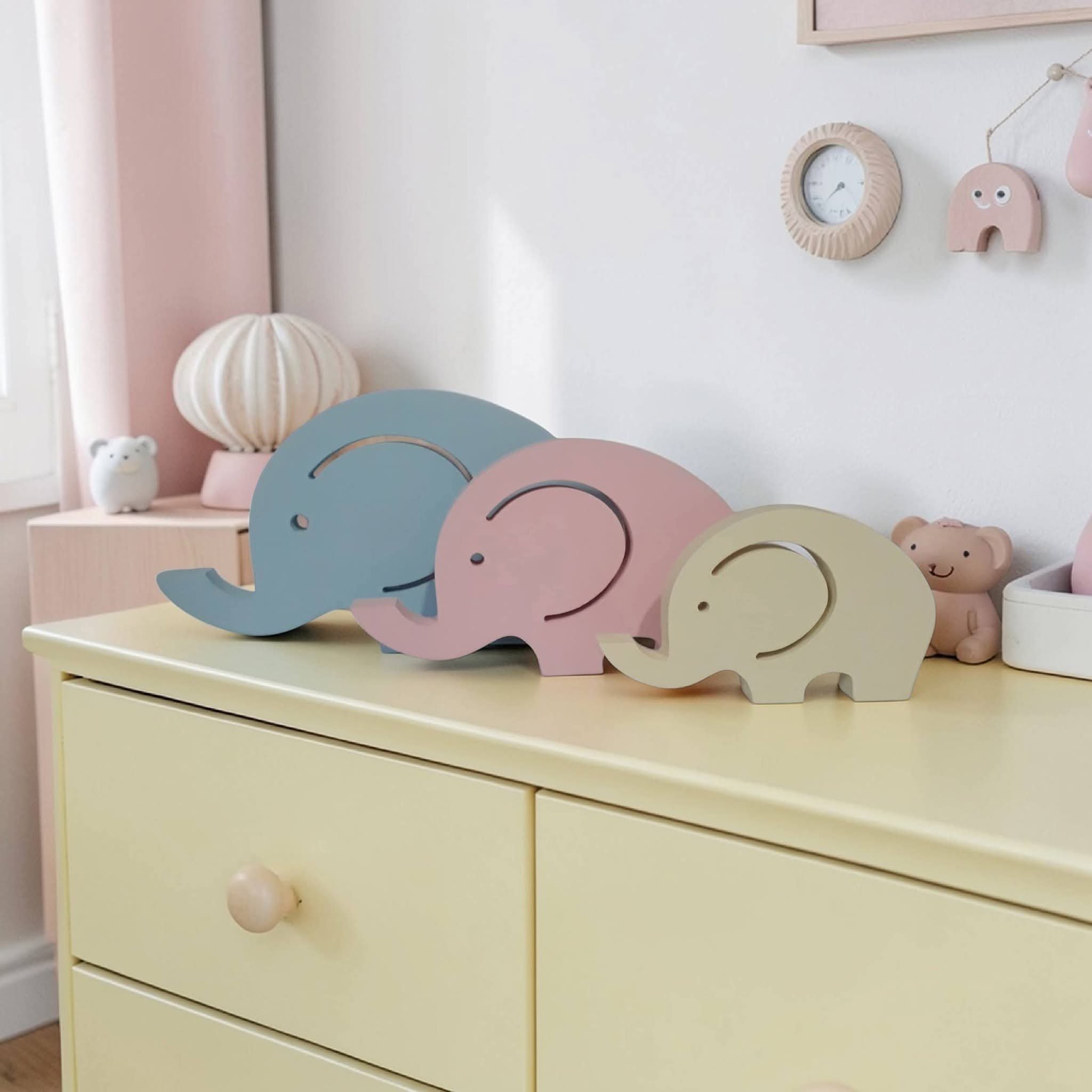 Elefantes de mdf decorativo 3 unidades/ decoração de quarto e fes