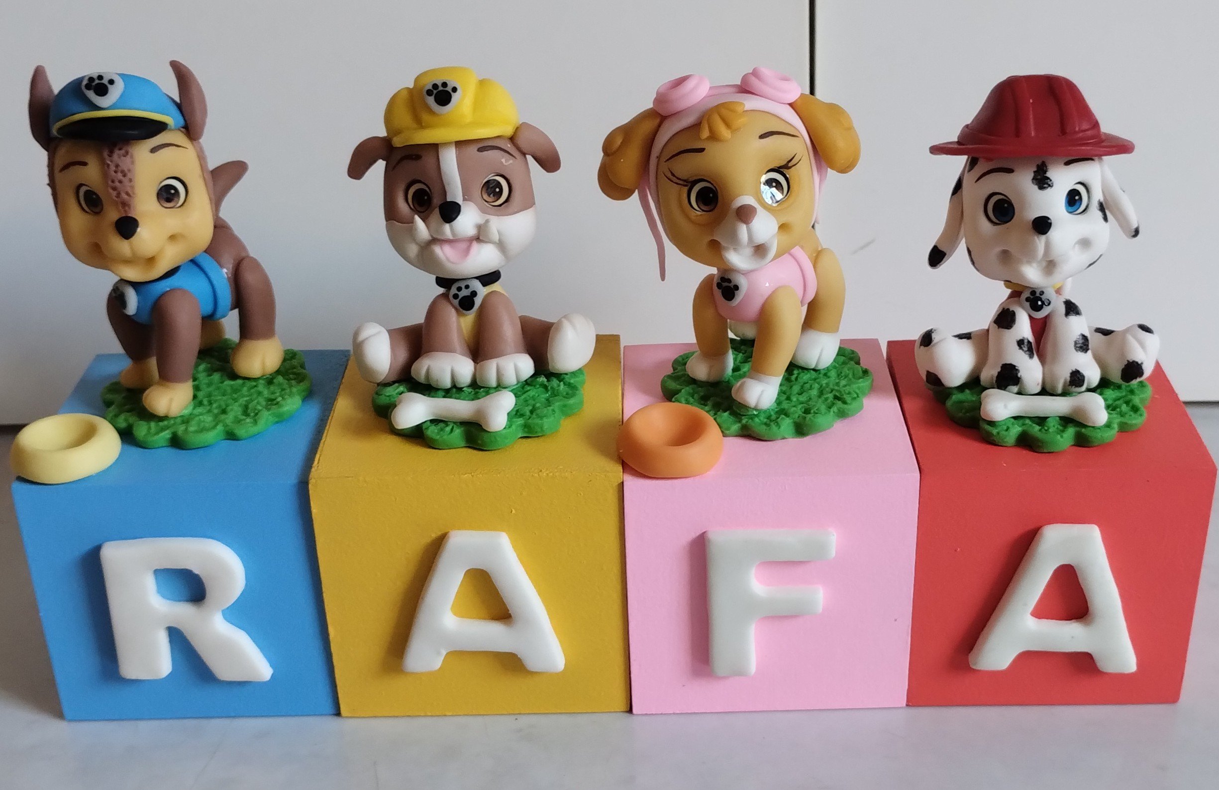 Cubo Decorativo Personalizado Patrulha Canina em Biscuit MDF