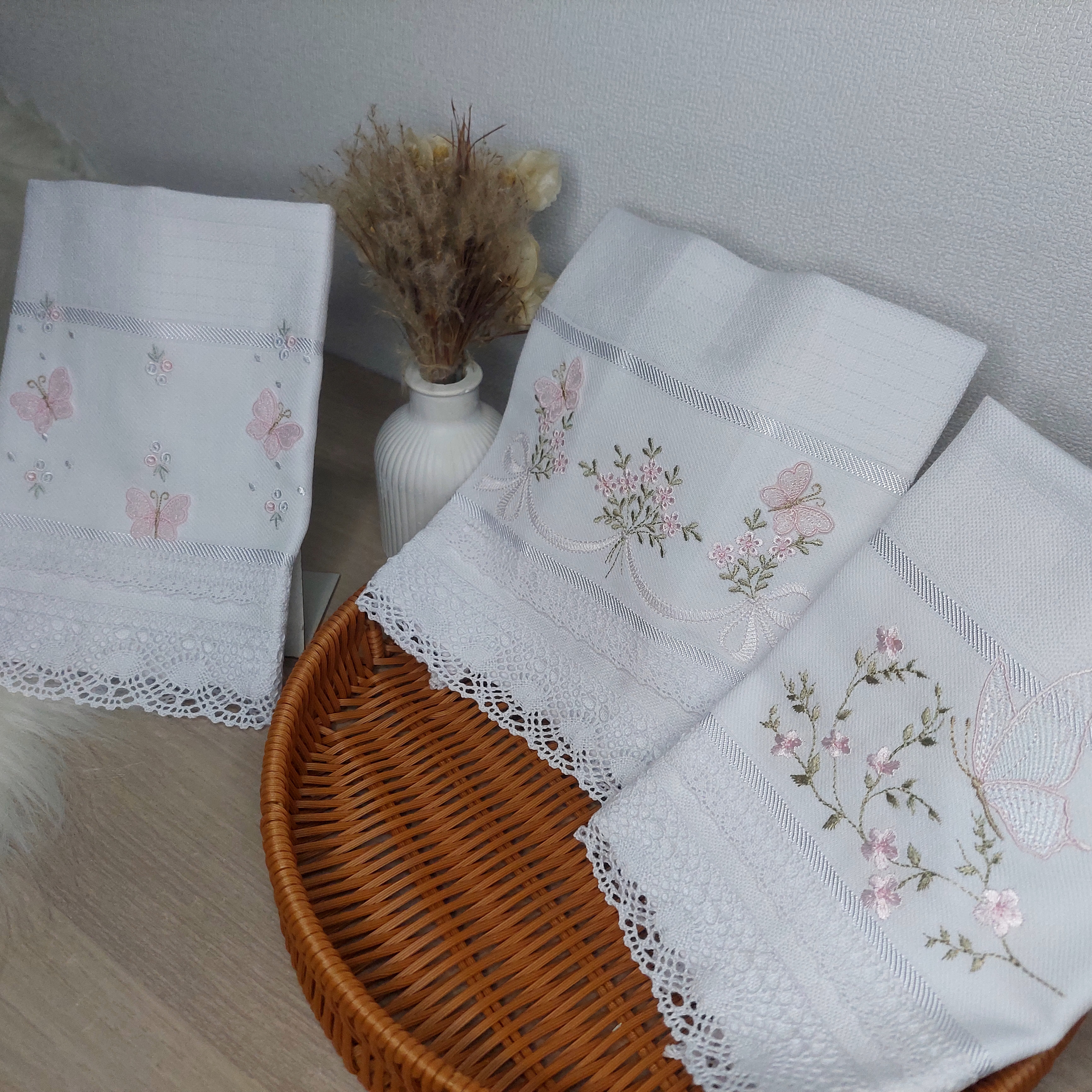Kit Fraldas de boca floral florzinhas delicadas borboleta 3D