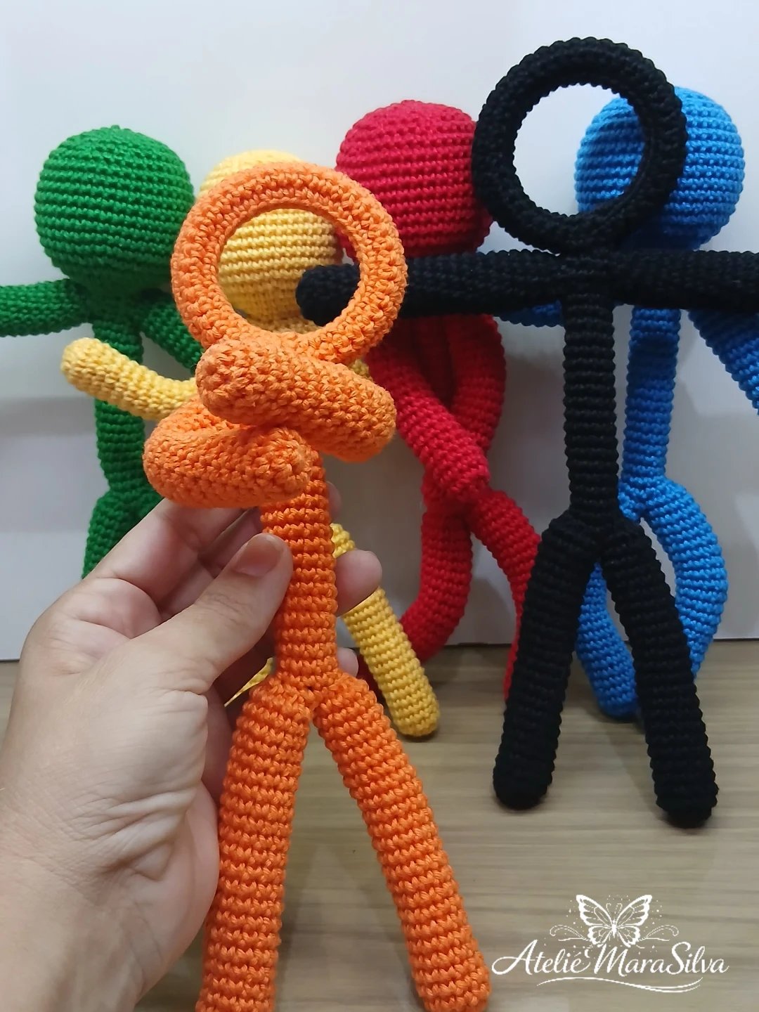 Boneco Homem Palito Amigurumi 25cm - Pronta Entrega Envio Já