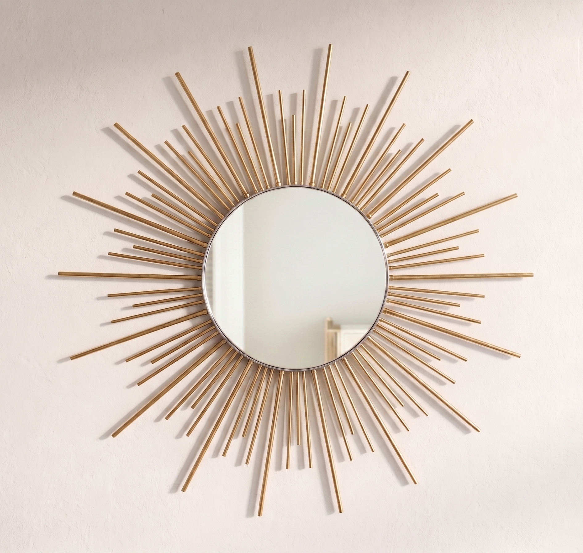 Espelho Sol Orgânico 70cm  Madeira de Bambu Ecológico
