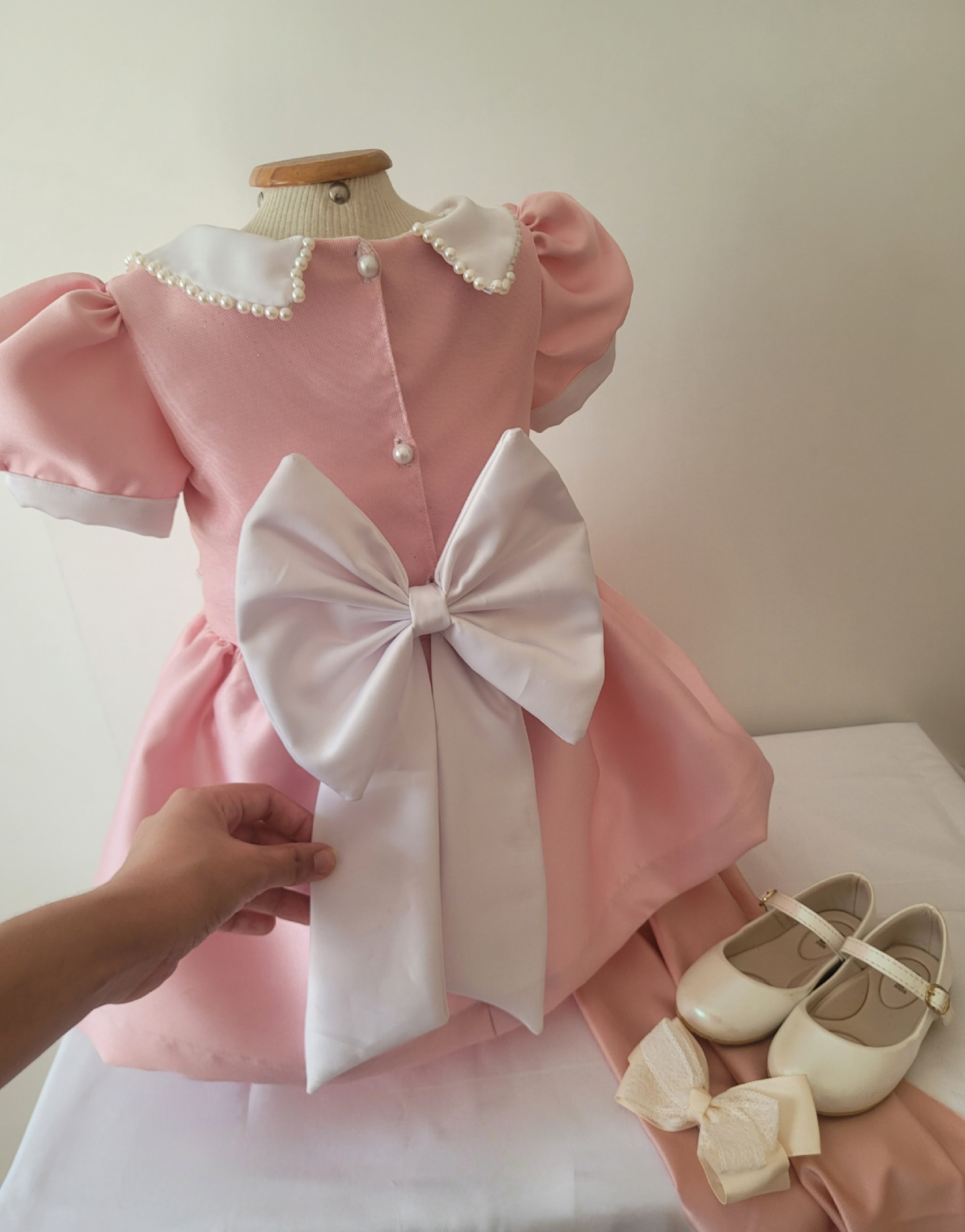 Vestido minnie rosa infantil