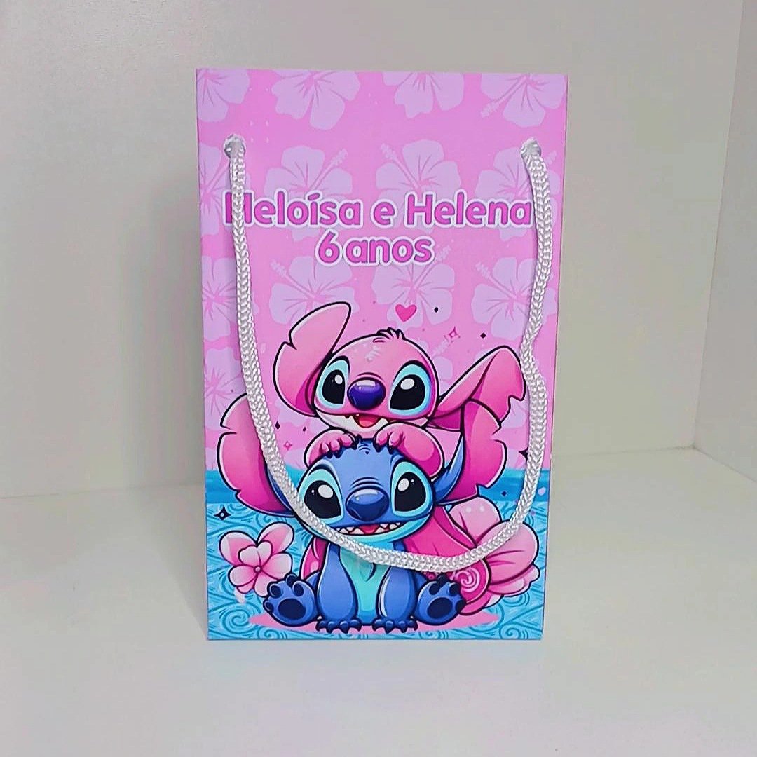 Kit 10 Sacolinha Stitch  Pegue e Monte
