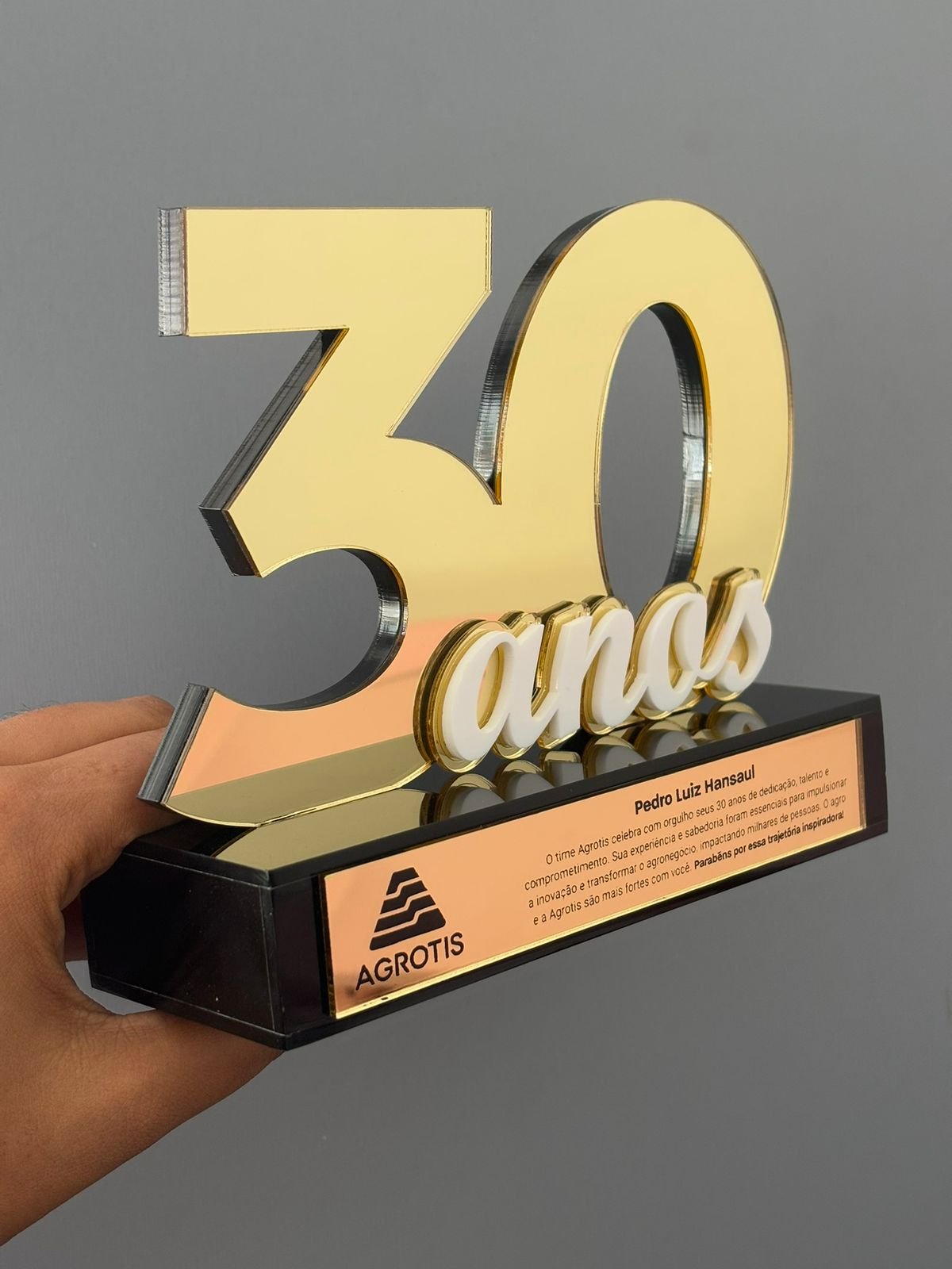 Troféu Personalizado 30 anos de empresa
