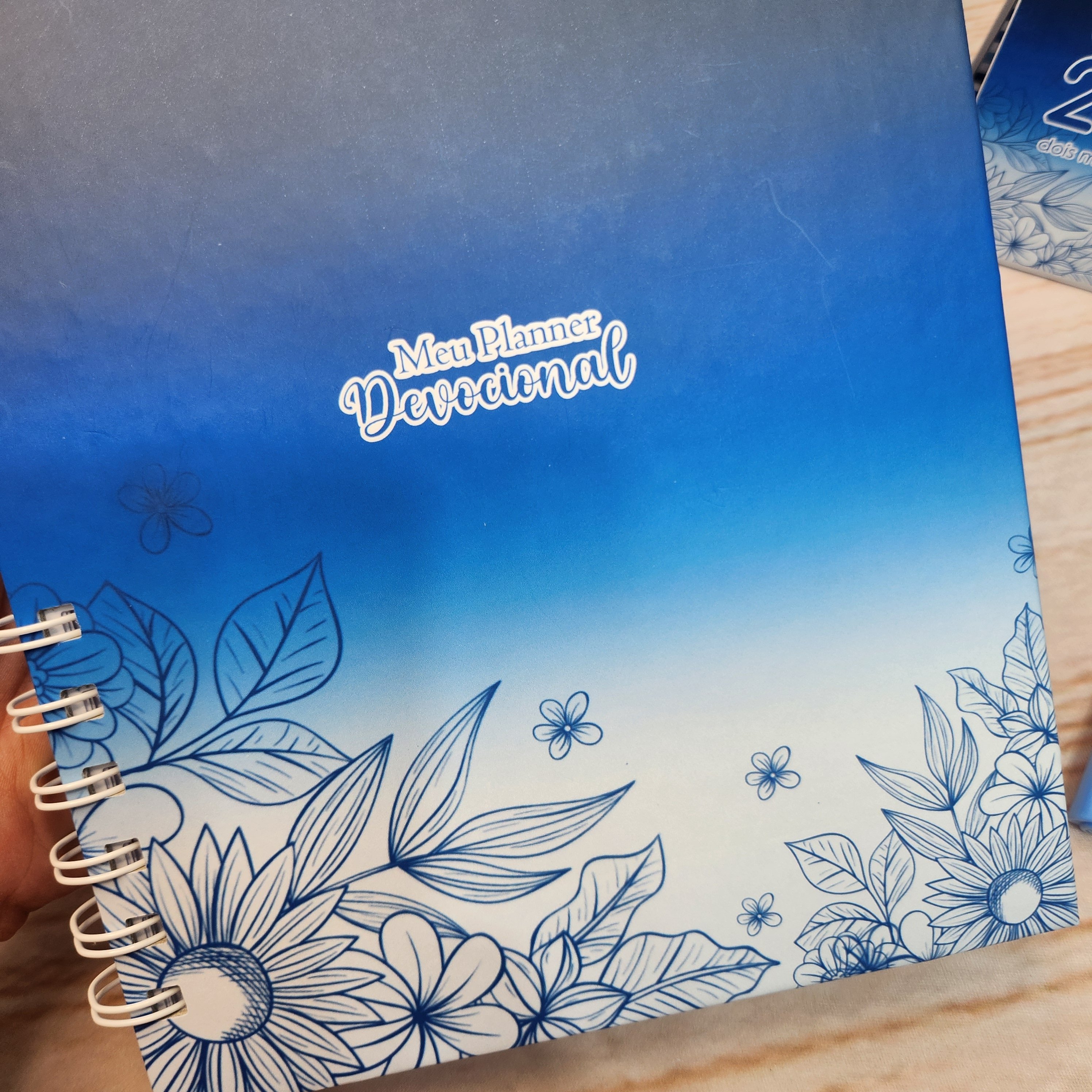 Caderno Devocional Gratidão Azul Personalizado