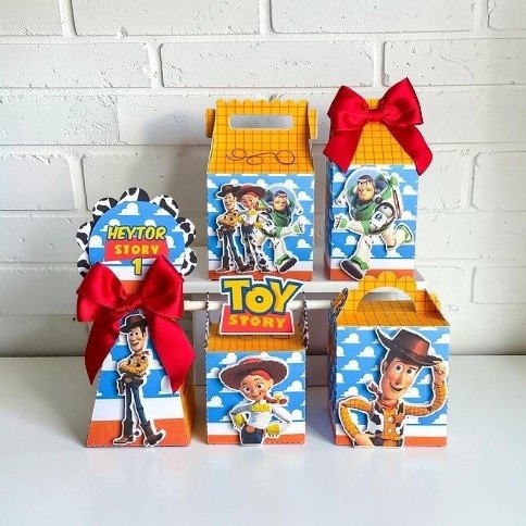 Kit 10 Caixas Personalizadas Toy Story - Lembrancinha de Festa/ A