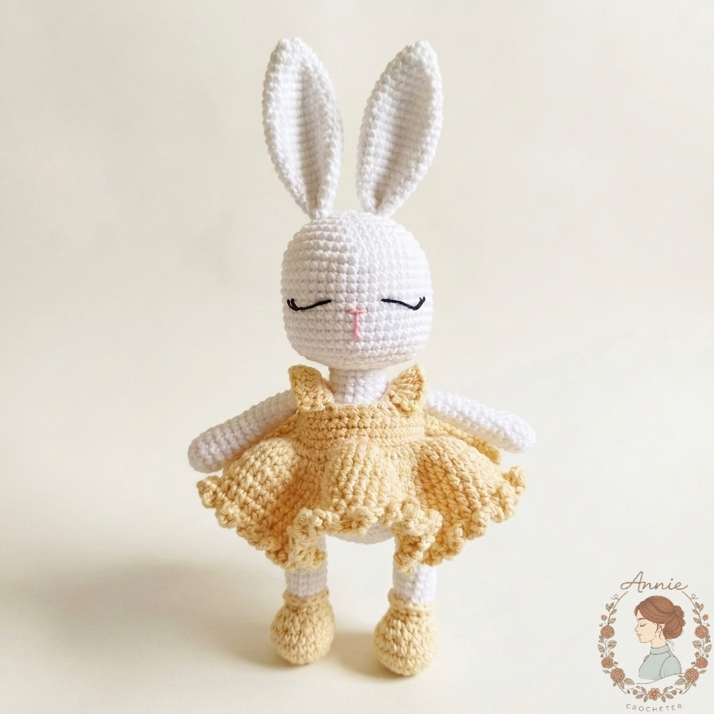 Boneca de Crochê Coelhinha Amigurumi
