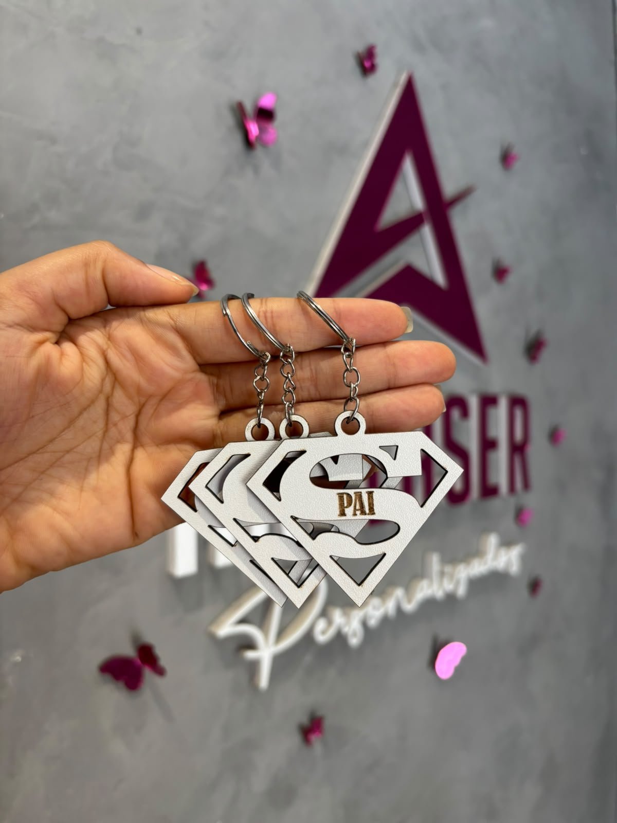 Kit Chaveiro Personalizado Super Pai