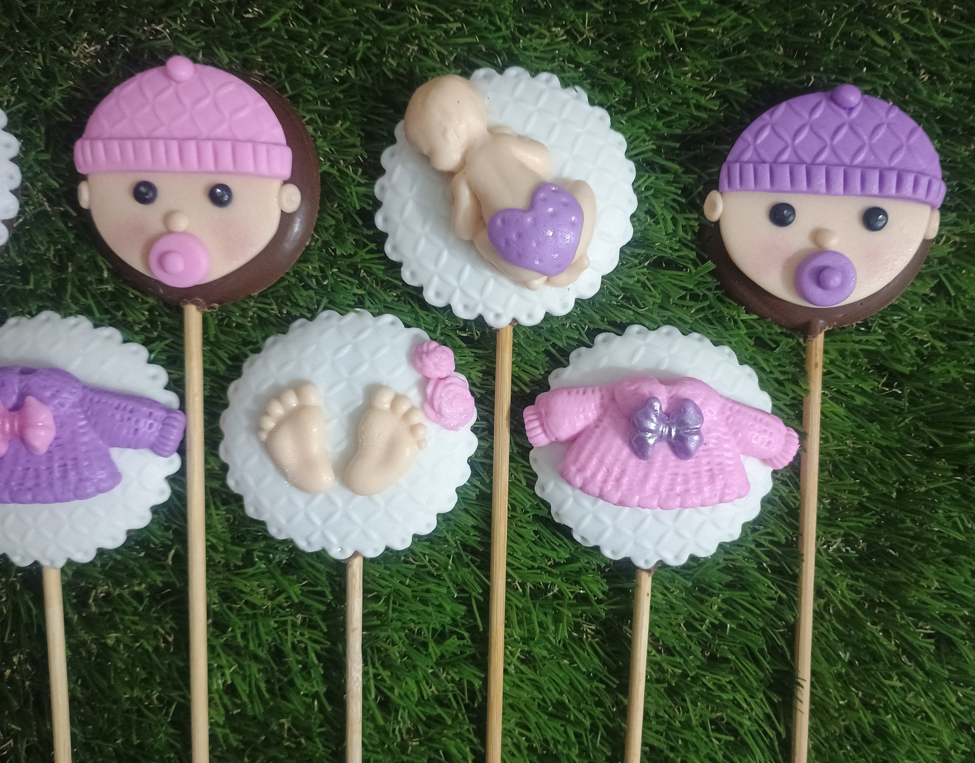 Pirulito de chocolate personalizado saída maternidade