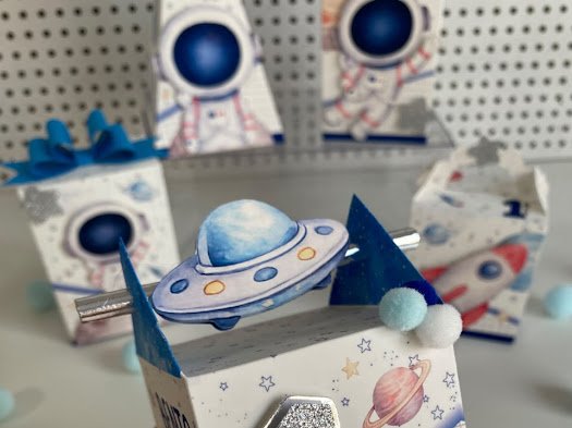 Kit festa astronauta caixa milk + 1 caixa supresa