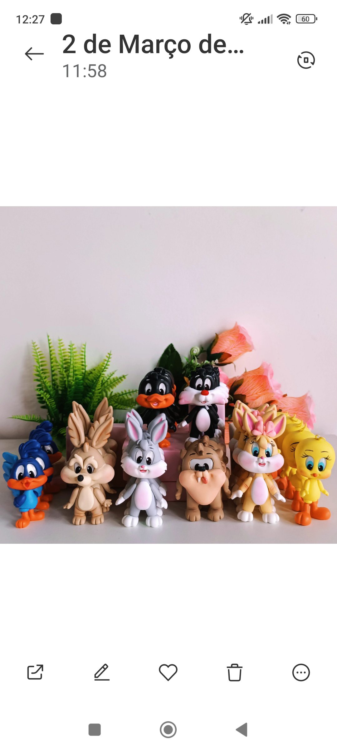 8 Apliques em biscuit baby looney tunes