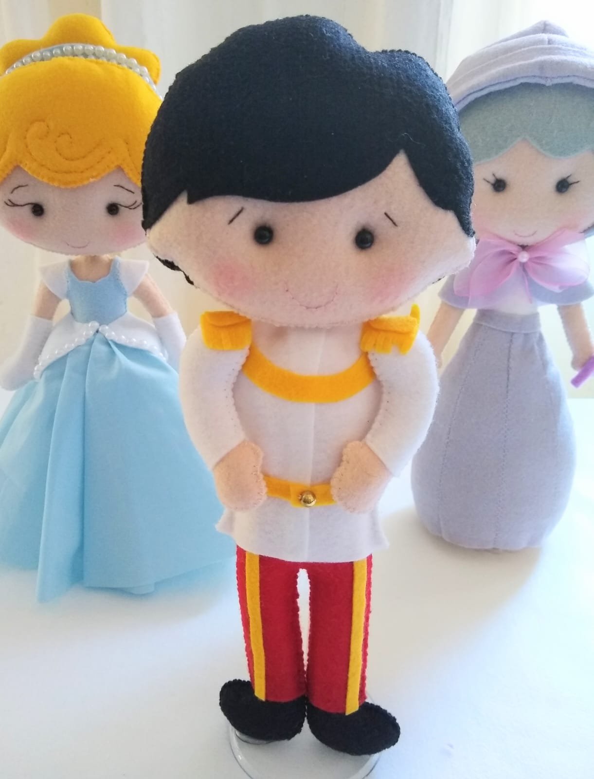 Kit Cinderela em Feltro – Trio de Personagens (Cinderela, Príncip