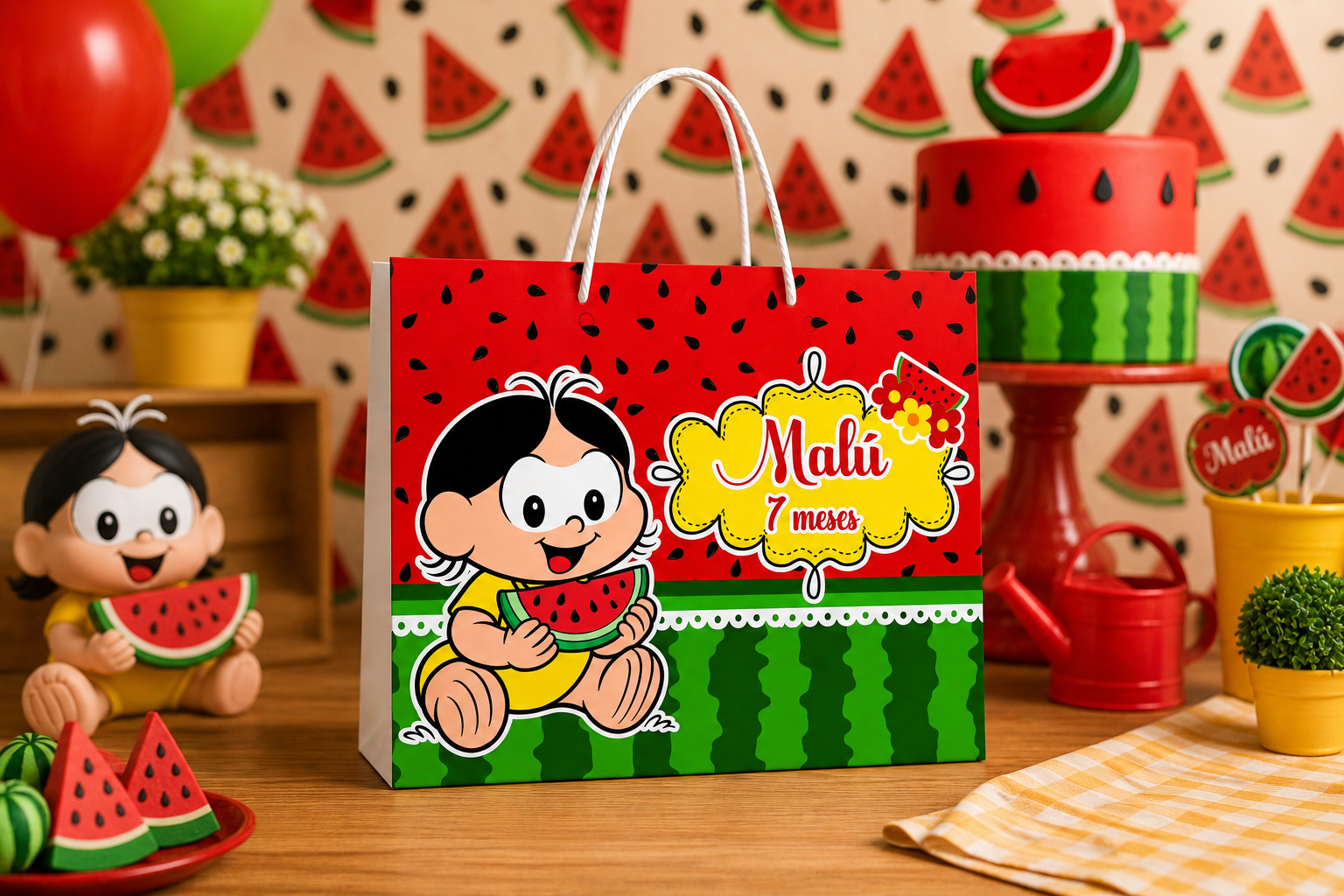 SACOLINHA PERSONALIZADA PARA FESTA MAGALI CUTE BABY. PEGUE E MONT