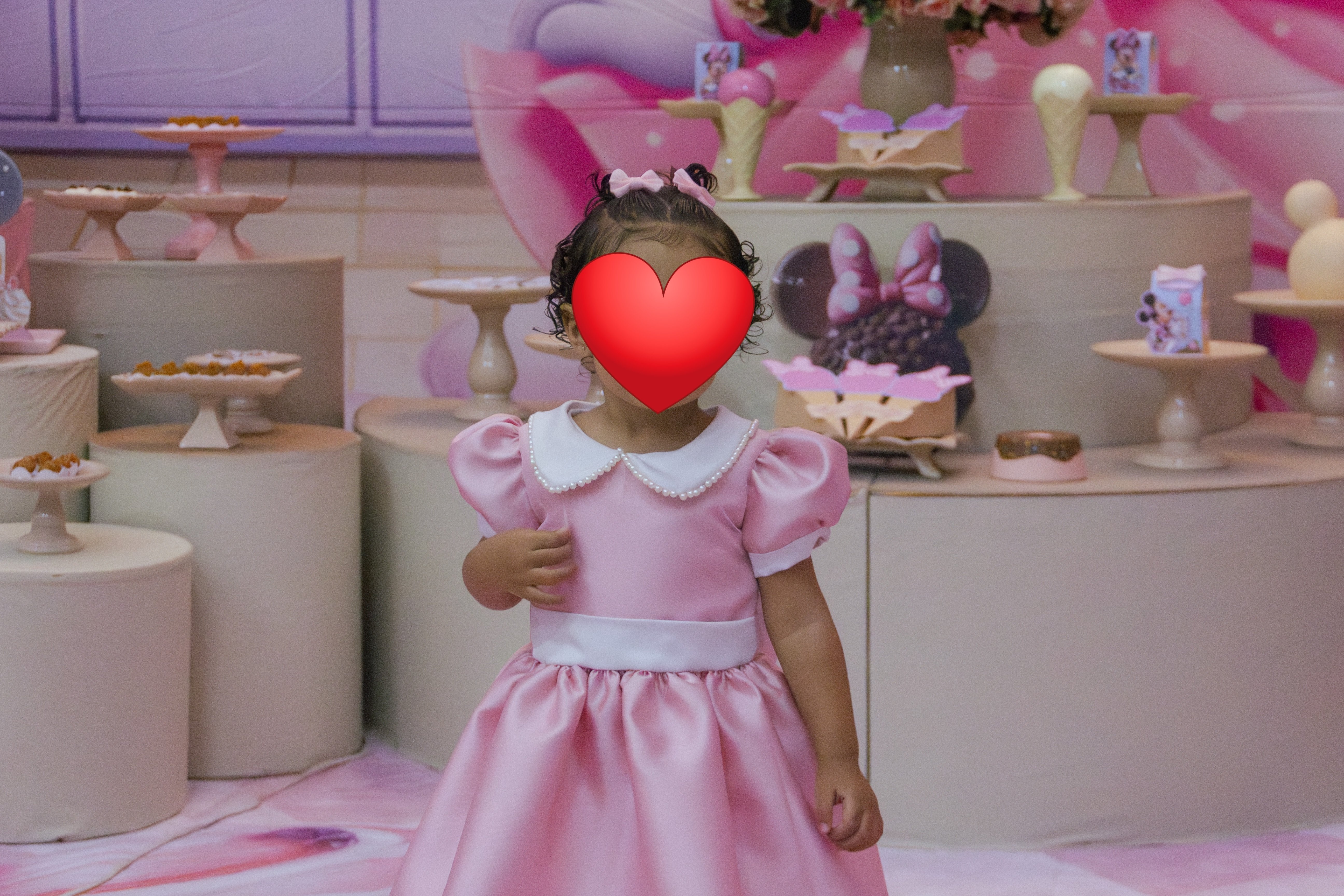 Vestido minnie rosa infantil