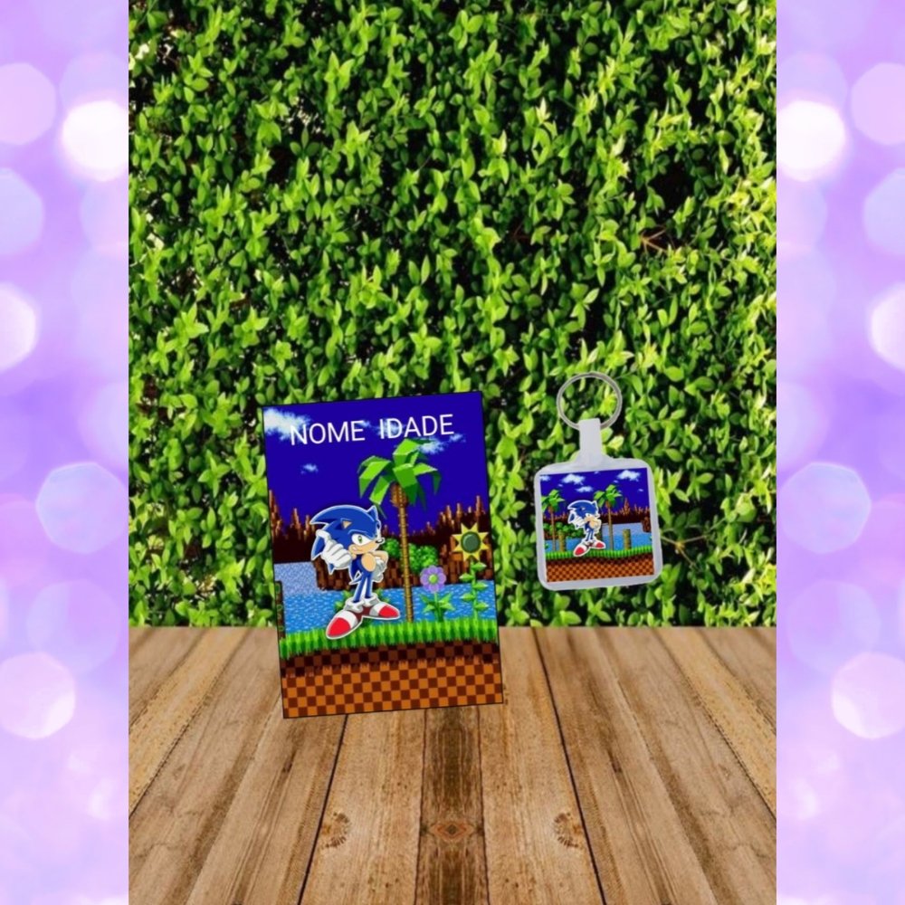 Bloquinhos e Chaveiros Sonic fazemos Qualquer Tema- lembrancinh