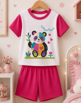 Pijama infantil ursinho panda personalizado para menina