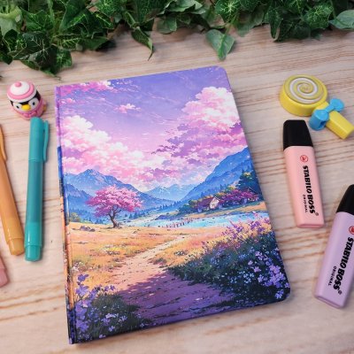 Caderno Sketchbook Jardim Lilac A5 l journal l Desenho l Anotaçõe