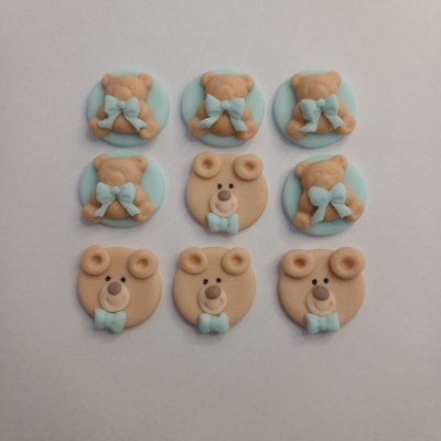 10 Apliques de Açúcar 2cm Ursinhos para decorar brigadeiros