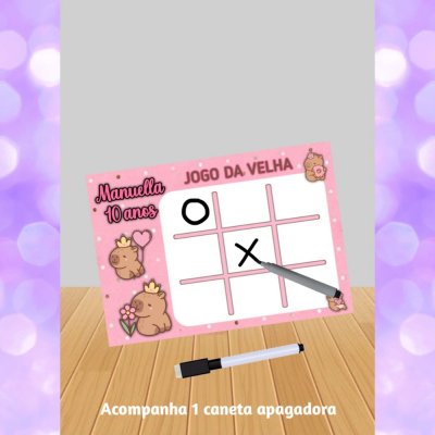 Jogo da Velha Capivara "fazemos Qualquer Tema"- lembrancinhas.