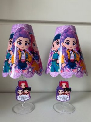 10 Abajur Centro de mesa Huntrix - Guerreira k-pop