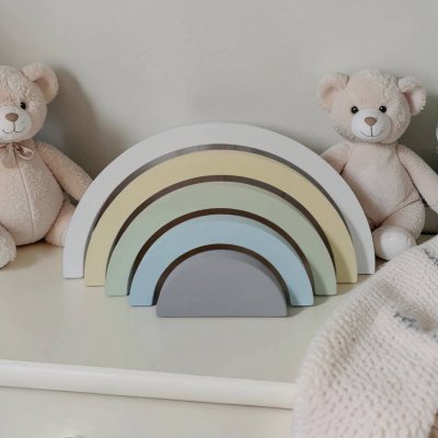 Arco iris de mdf /arco iris decoração de quarto infantil / enfeite de festa, adorno em mdf