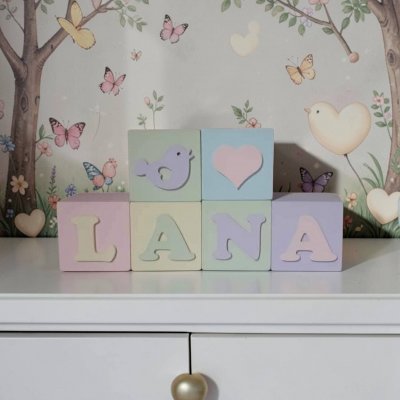 Cubos decorativos de mdf, decoração de quarto infantil, festa infantil adorno de mdf
