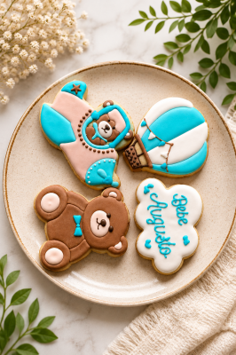 Biscoitos  Amanteigados tema Ursinhos Voadores
