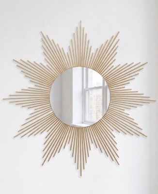 Espelho Sol Redondo 80cm Sol Artesanal Escandinavo