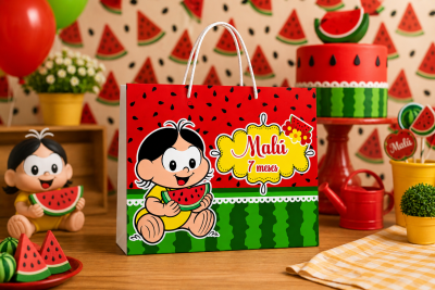 SACOLINHA PERSONALIZADA PARA FESTA MAGALI CUTE BABY. PEGUE E MONT