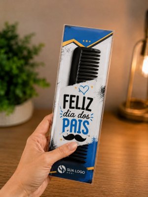 Card com pente dia dos pais - lembrancinha