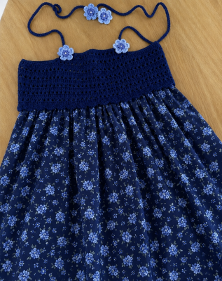Vestido de crochê para bebê até 2 anos